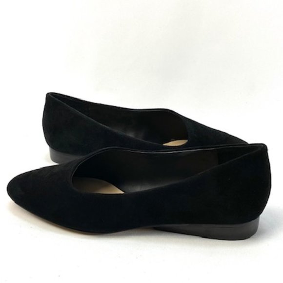 1. State Bennie Black Kid Suede Asymmetrical Flat - Picture 6 of 9